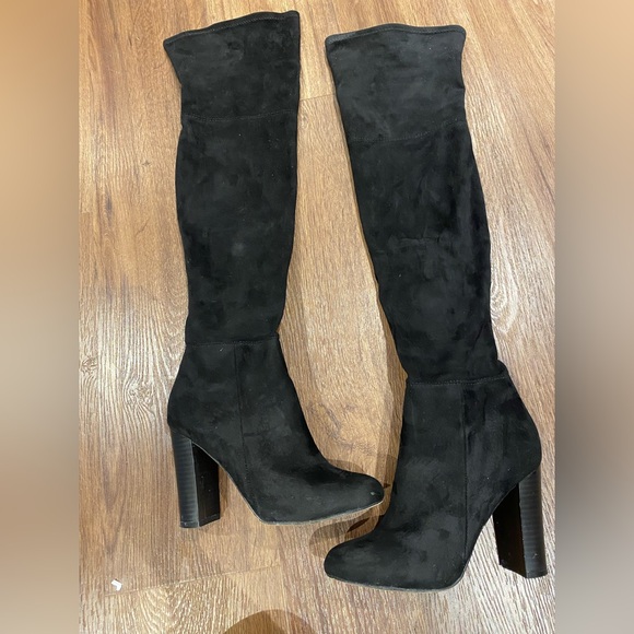 Black Over-the-Knee Block Heel Boots (Aldo) - Picture 2 of 8